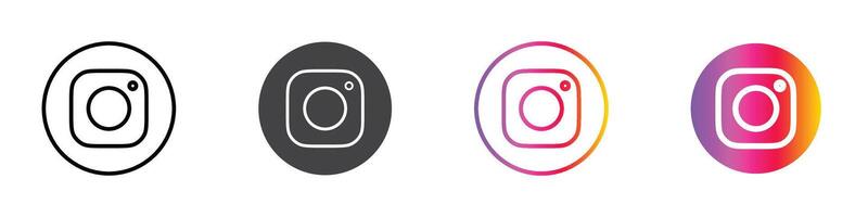 Instagram icon flat editable icon mark set. vector