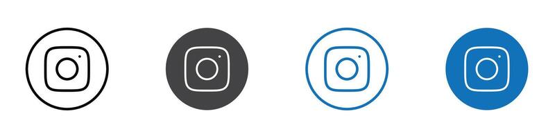 Instagram icon flat editable icon mark set. vector