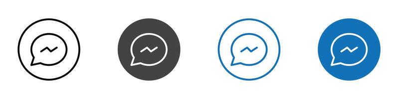 Messenger icon flat editable icon mark set. vector
