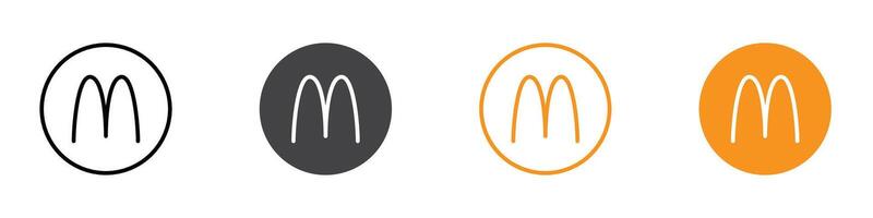 Macdonalds icon flat editable icon mark set. vector