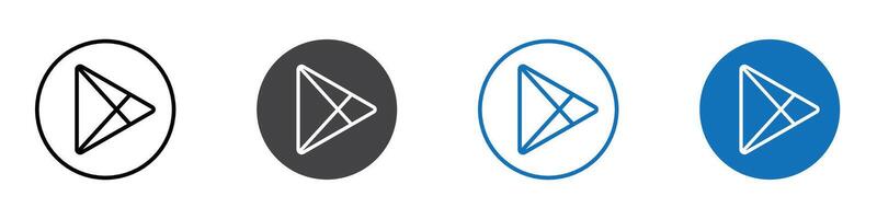 Playstore icon flat editable icon mark set. vector