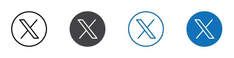 Twitter icon flat editable icon mark set. vector
