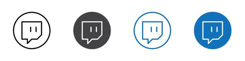 Twitch icon flat editable icon mark set. vector