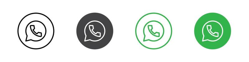 Whatsapp icon flat editable icon mark set. vector