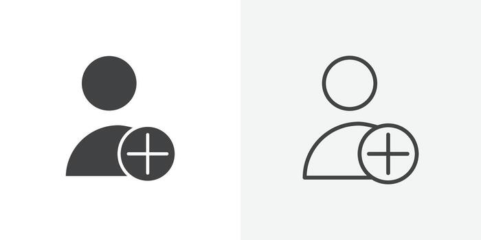 añadir usuario icono plano y sencillo conjunto diseño vector