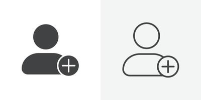 Add user icon flat and simple set design vector