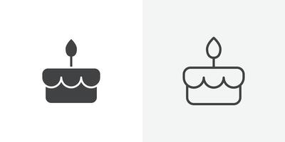 Birthday cake icon flat and simple set design vector