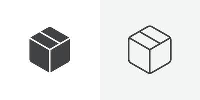 Box icon flat and simple set design vector