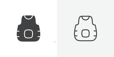 bulletproof vest icon flat and simple set design vector
