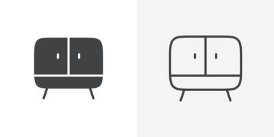 Cabinet icon flat and simple set design vector