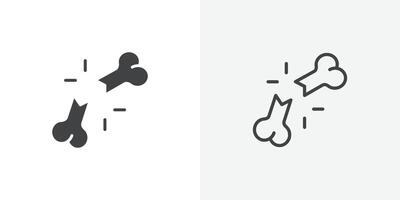Broken Bone icon flat and simple set design vector