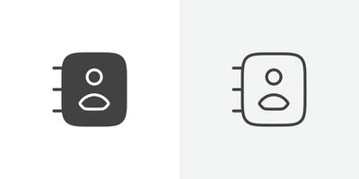 Contacts icon flat and simple set design vector