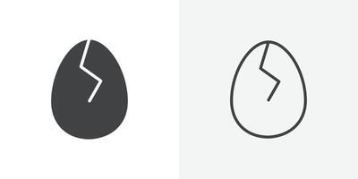 Cracked egg icon flat and simple set design vector