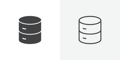 Database icon flat and simple set design vector