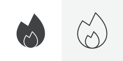 Fire icon flat and simple set design vector