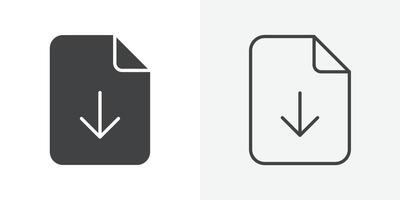 File download icon flat and simple set design vector