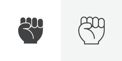 Fist icon flat and simple set design vector