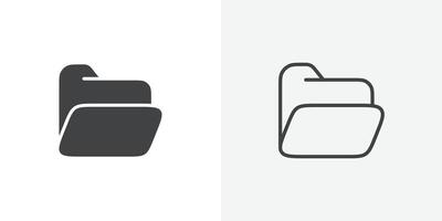 Folder icon flat and simple set design vector