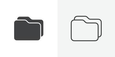 Folder icon flat and simple set design vector
