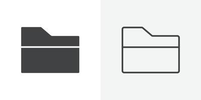 Folder icon flat and simple set design vector