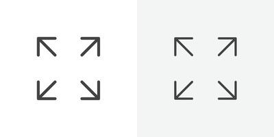 Fullscreen Icon flat and simple set design vector