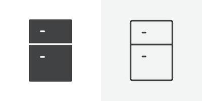 Fridge icon flat and simple set design vector