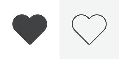 Heart icon flat and simple set design vector