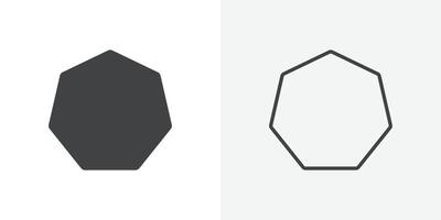 Heptagon icon flat and simple set design vector