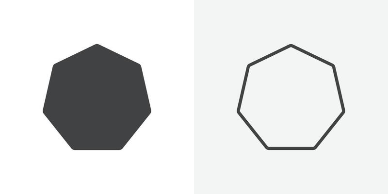 Heptagon icon flat and simple set design