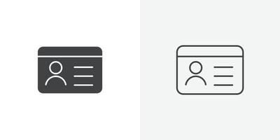 Id card icon flat and simple set design vector