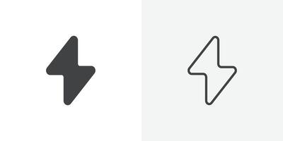 Lightening bolt icon flat and simple set design vector