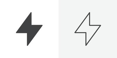 Lightening bolt icon flat and simple set design vector