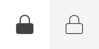 Lock icon flat and simple set design vector