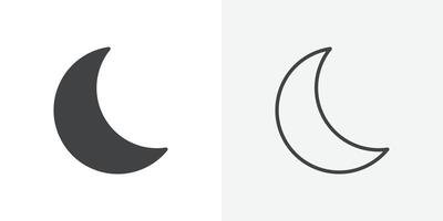 Moon icon flat and simple set design vector
