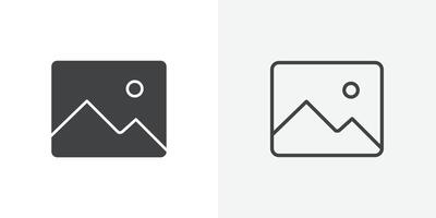 Picture icon flat and simple set design vector
