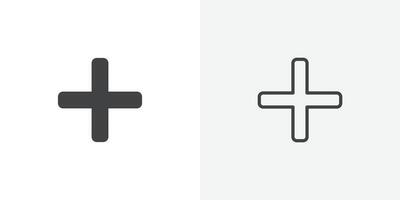 Plus icon flat and simple set design vector