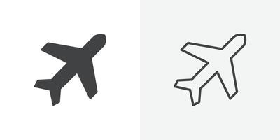 avión icono plano y sencillo conjunto diseño vector