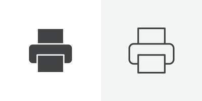 Printer icon flat and simple set design vector