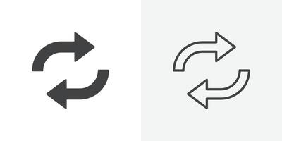 Refresh icon flat and simple set design vector