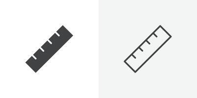Ruler icon flat and simple set design vector
