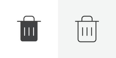 Trash icon flat and simple set design vector