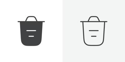 Trash icon flat and simple set design vector