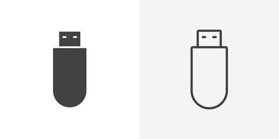 Usb icon flat and simple set design vector