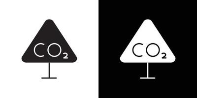 CO2 Triangle Warning icon simple symbol vector