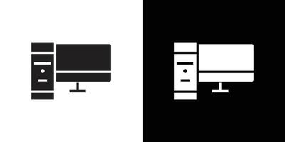 Desktop computer icon simple symbol vector