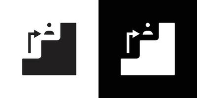 man on stairs icon simple symbol vector