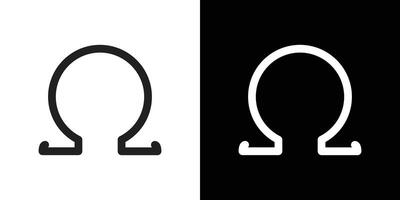 Omega icon design simple symbol vector