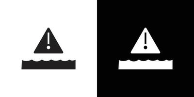 warning deep water icon simple symbol vector