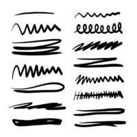 Hand drawn grunge strokes. Doodle lines, various dividers for web sites. vector