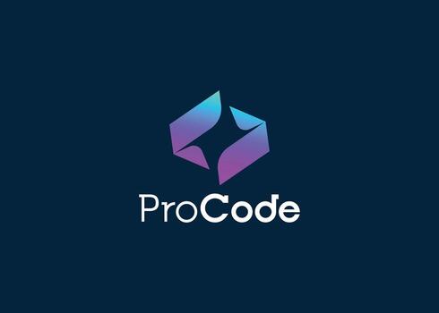 Minimalist Coding logo design template. Modern style programmer logo vector